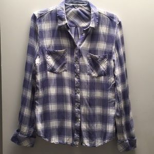 Romeo & Juliet Blue & White Plaid Top
